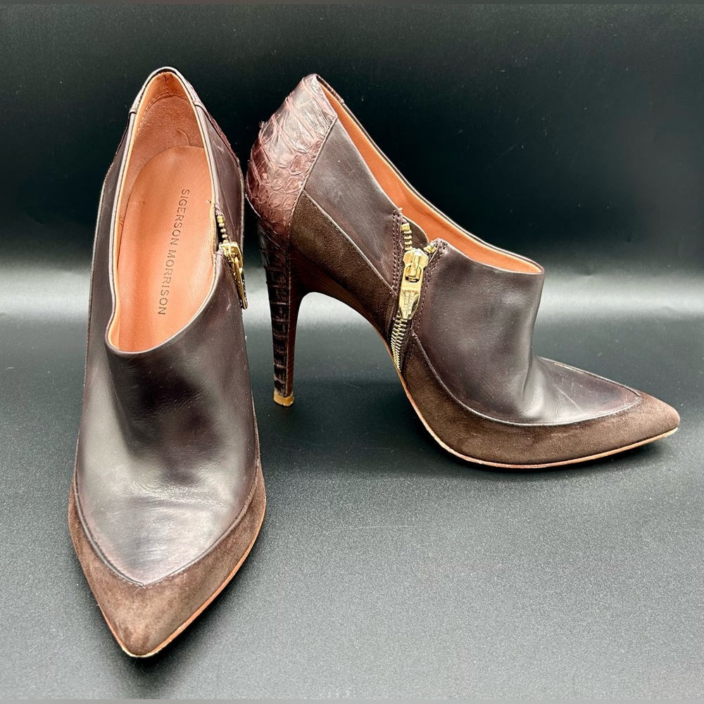 SIGERSON MORRISON Ankle Boots Leather - High Stiletto Heel. Size 8.5 M